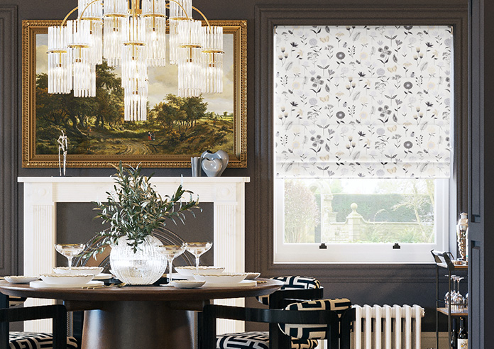 Floral Whimsy, Night Time - Roman Blind - Image 3